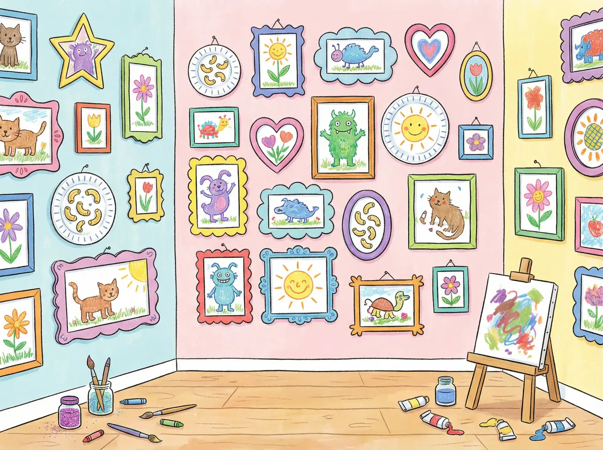 小朋友的彩色画作 - 抖音没带罩子52秒 创意展示